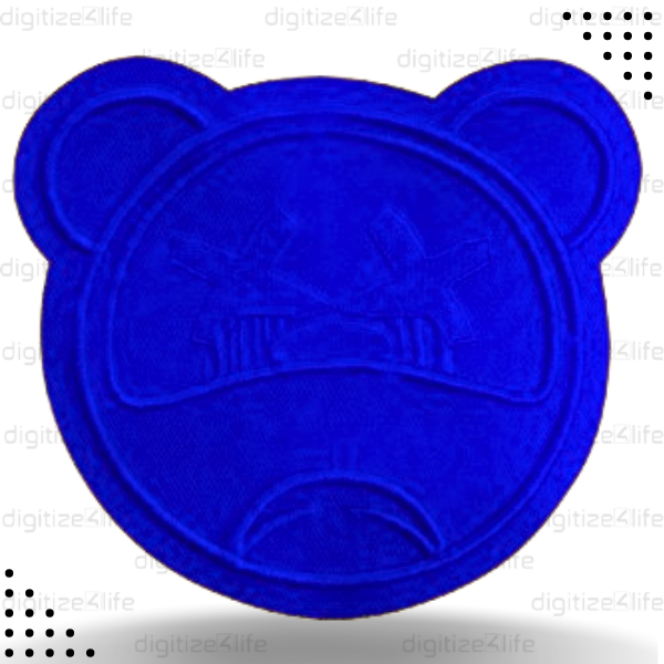Cross Eyes Blue Panda Embroidered Patch