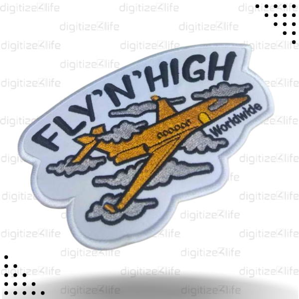 Orange Plane Embroidered Patch