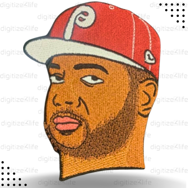 Man Looking Above Embroidered Patch