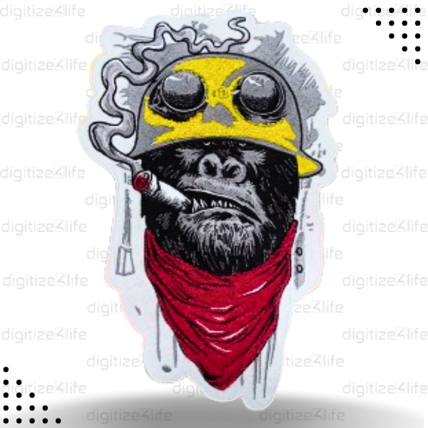 Gorilla Smoking Embroidered Patches