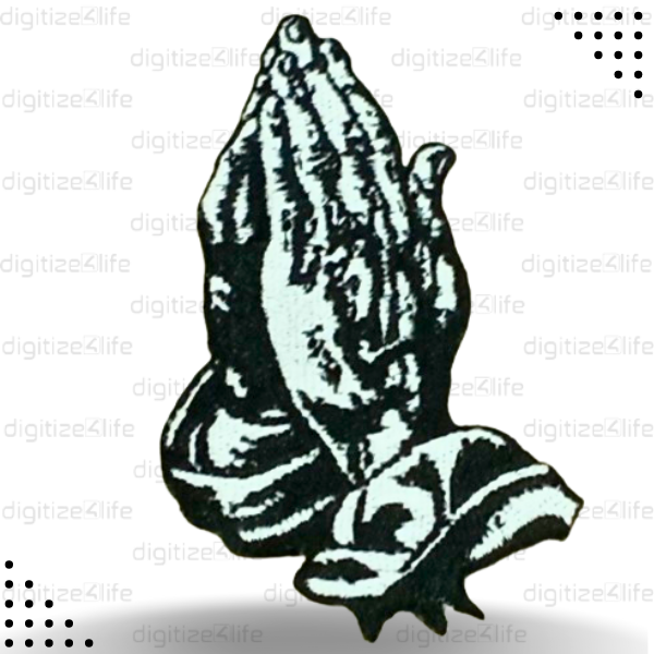 Folding Hands Embroidered Patch