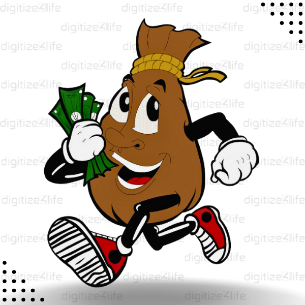 Potato head money in hand Vector Design