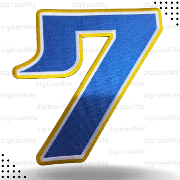 Number 7 Embroidered Patch