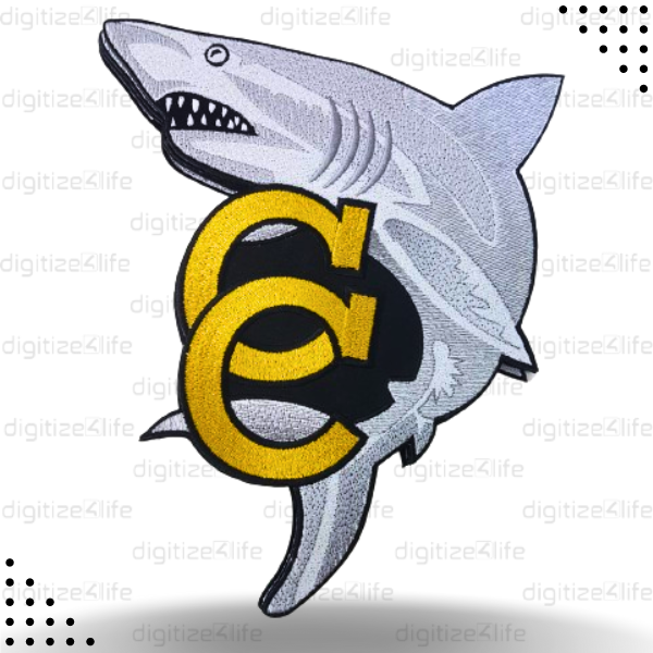 CC Shark Embroidered Patch