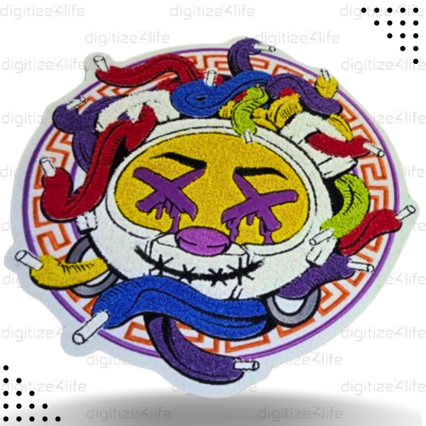 Clown Mask with Laces Chenille Patch