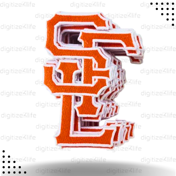 Letter S F L Embroidered Patch