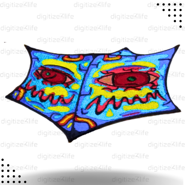 3D Mask With Two Eyes Embroidered Patch