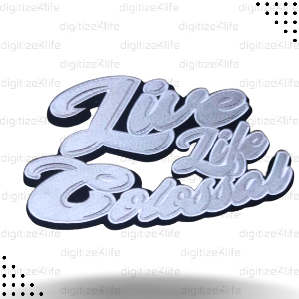 Silver Live Life Colossal Chenille Patch