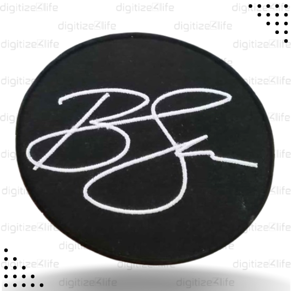 Black Signature Embroidered Patch