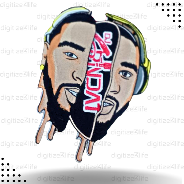 Split Face Embroidered Patch