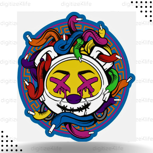 Joker With Worms Vector Design
