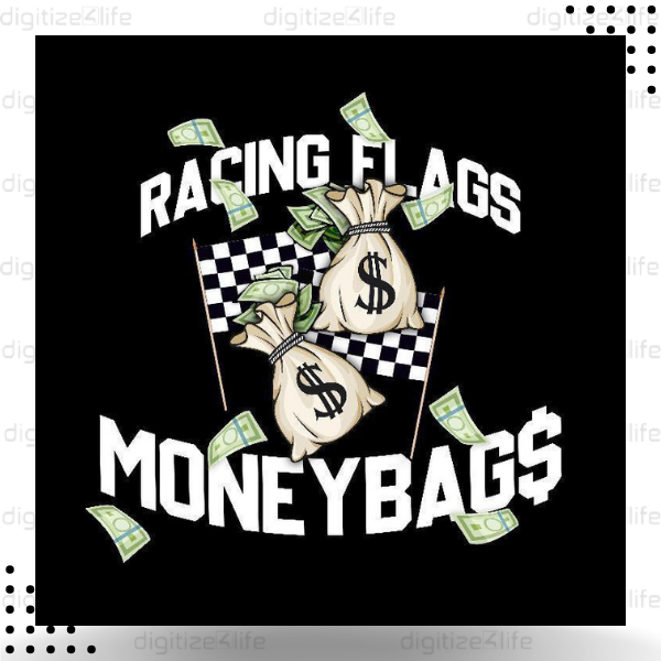 Racing Flags Money Bags Logo Designing