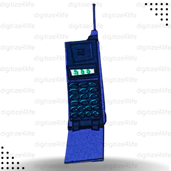 Blue Telephone Embroidered Patch