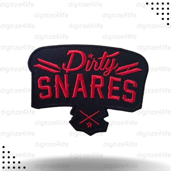 Red Dirty Snares Embroidered Patch