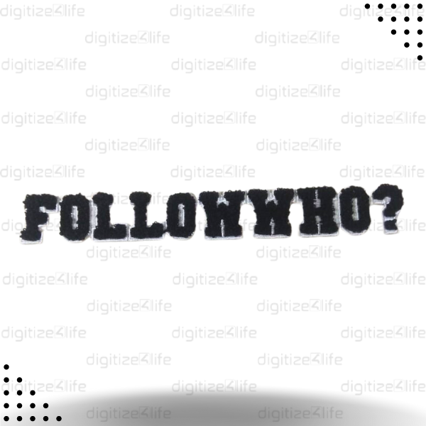 Follow Who Text Chenille Patch