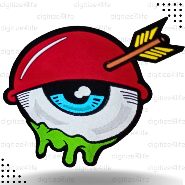 Arrow in Red Eye Embroidered Patch