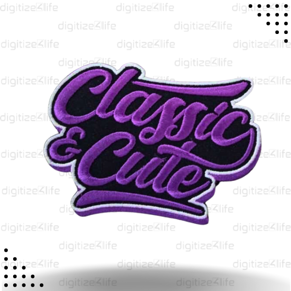 Classic Cute Purple Embroidered Patch
