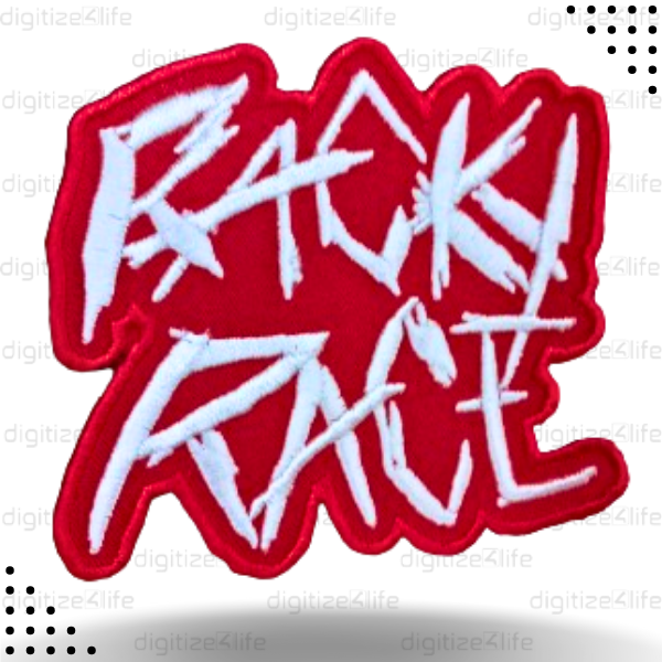 Red BG Racky Race Embroidered Patch