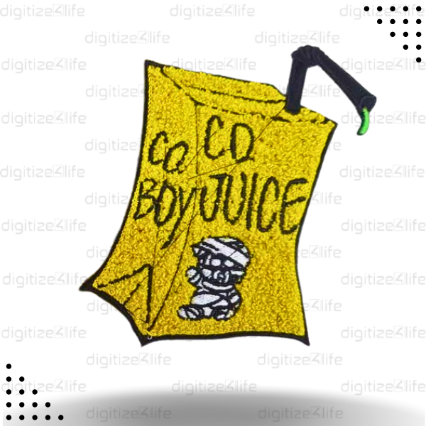 Yellow Juice Chenille Patch