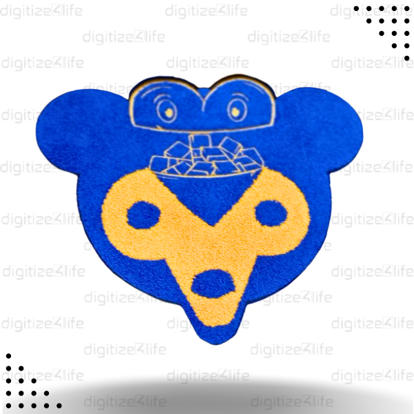 Cartoon Bear in Blue and Yellow Color Chenille Patch