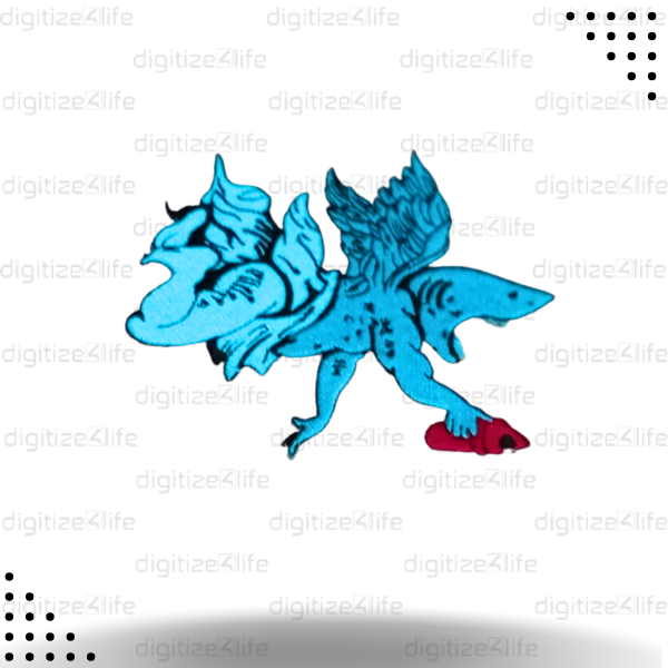 Blue Devil Shark Embroidered Patch