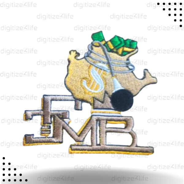Money Tie with Mic Embroidered Patch