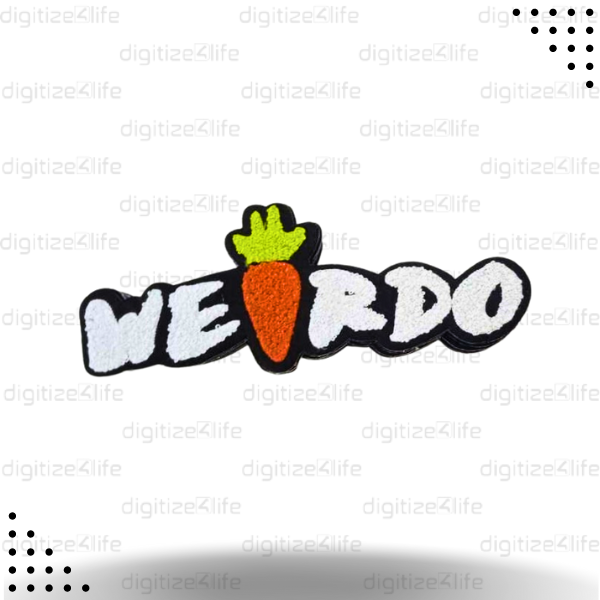 Weirdo with Carrot White Color Chenille Patch