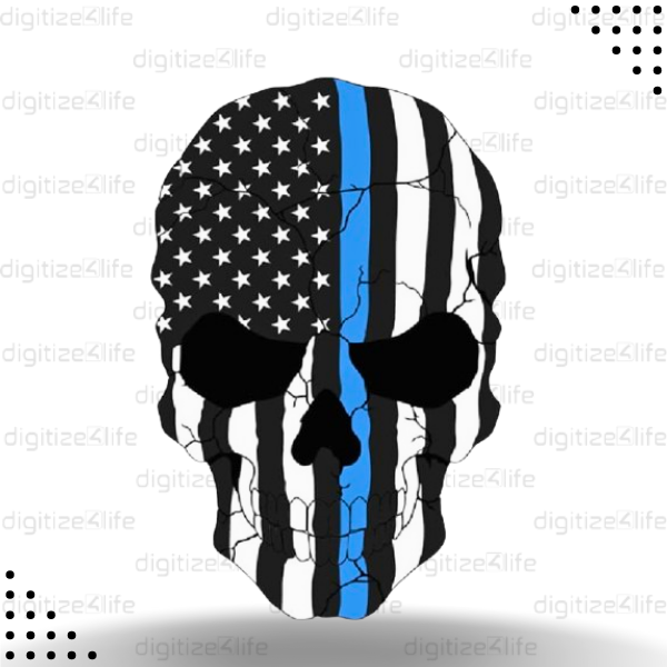 Flag Skull Vector Design