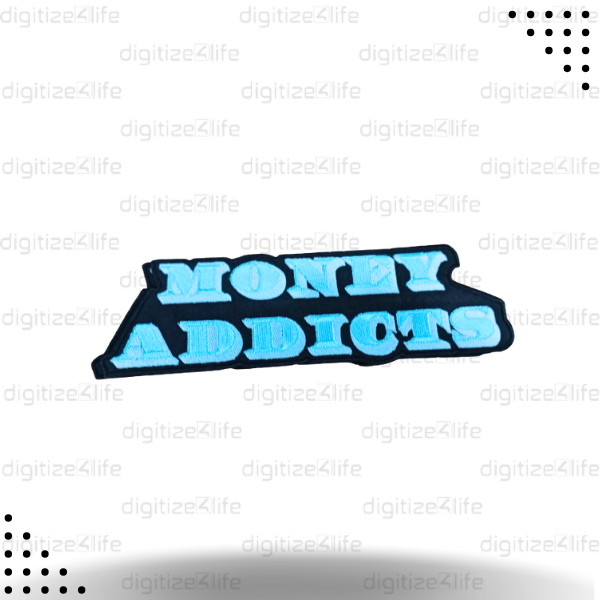 Light Blue Money Addicts Embroidered Patch