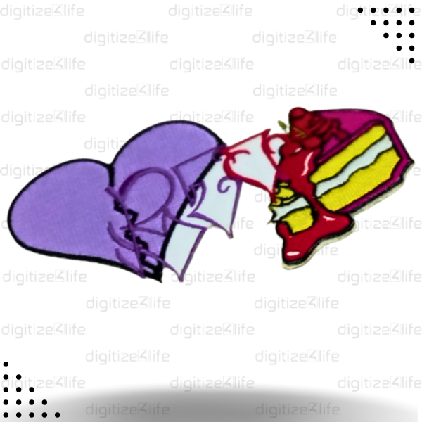 Heart and Cake Purple Patches