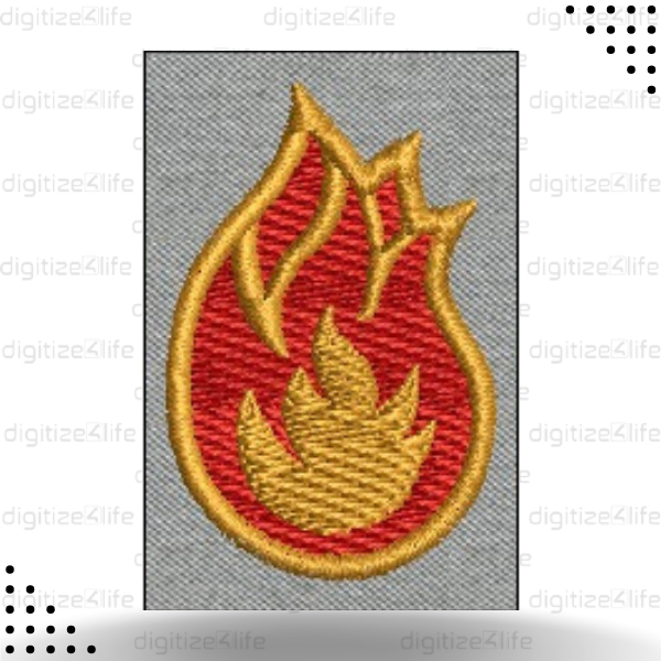 Fire Flat Embroidery