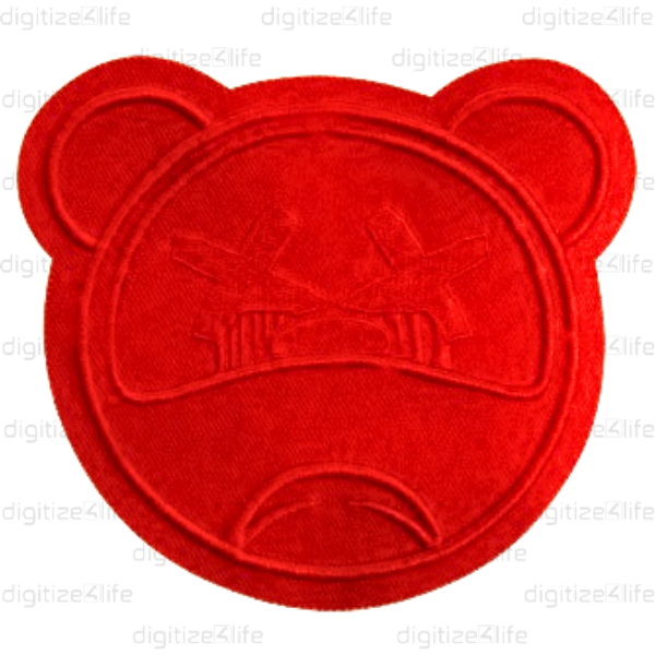 Cross Eyes Red Panda Embroidered Patch