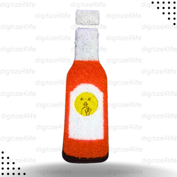 Finger on Lips Emoji Bottle Chenille Patch