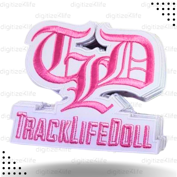 Pink Track Life Doll Embroidered Patch