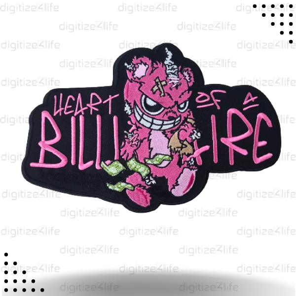 Pink Bear Throwing Money  Embroidered Patch