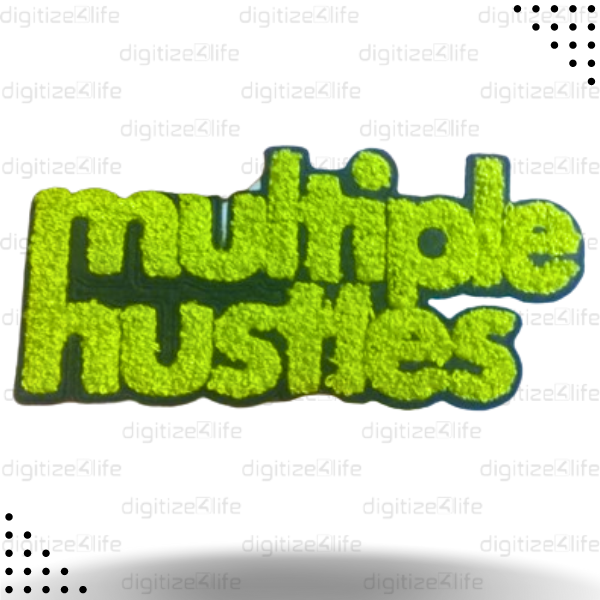 Green Multiple Hustles Chenille Patch