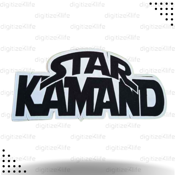 Star Kamand Written with Black Embroidered Patch