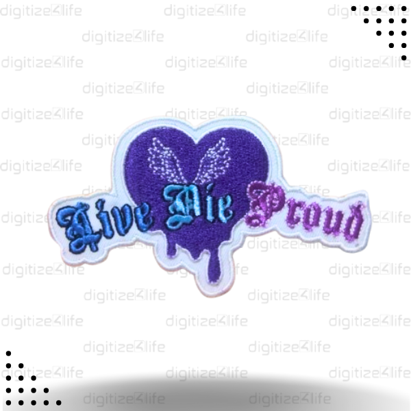 Purple Heart with Phrase Embroidered Patch