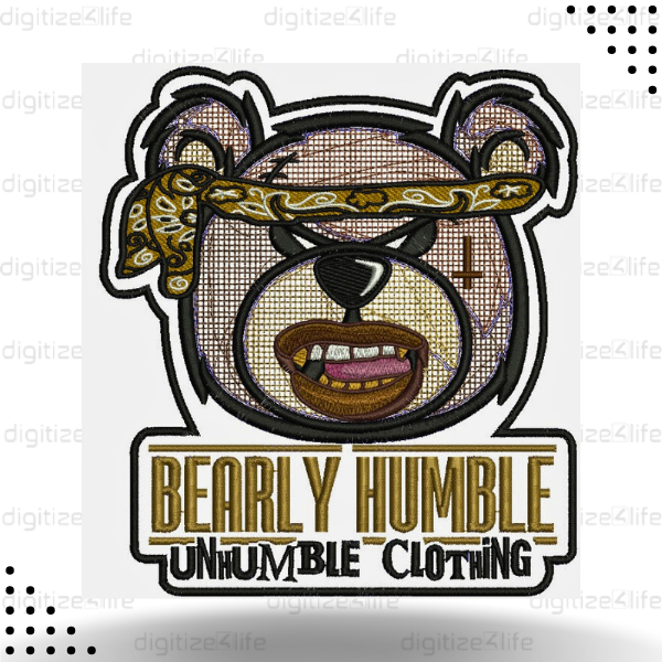 Bearly Humble Applique Embroidery