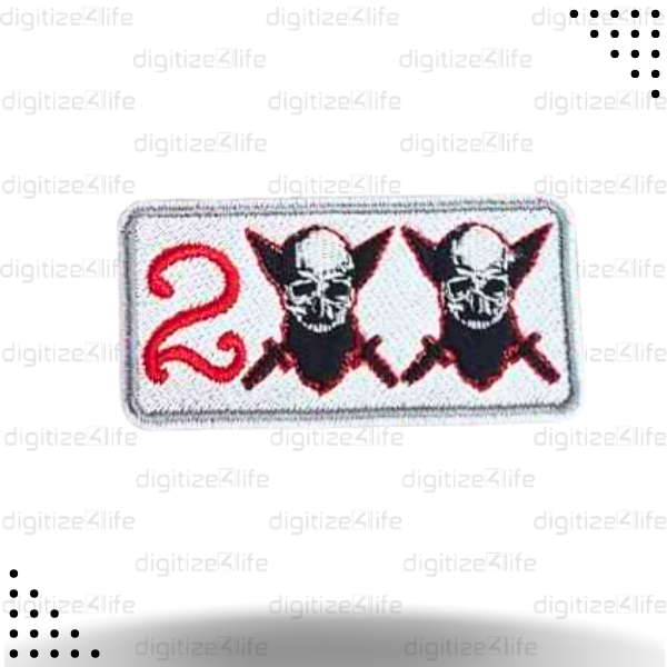2 Danger Heads Embroidered Patch