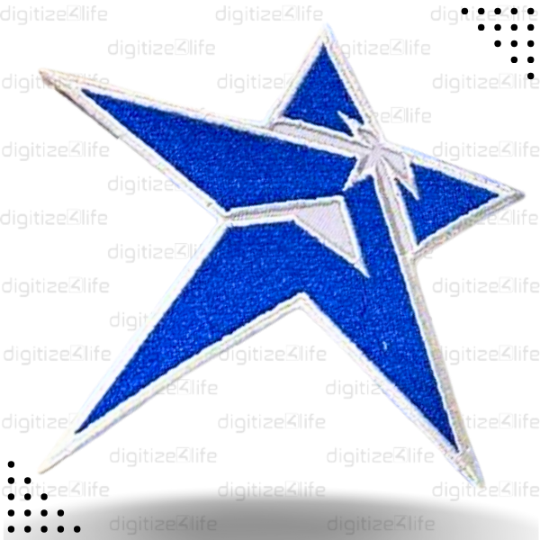 Blue Star Embroidered Patch