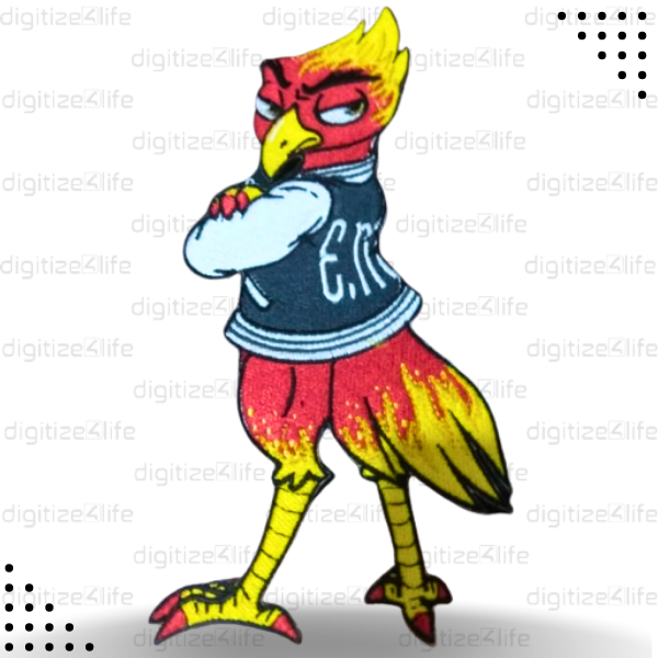Red Eagle with Burning Head Embroidered Patch