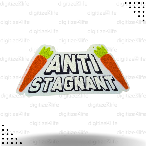 Anti Stagnant with Carrot Chenille Patch