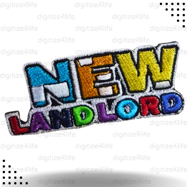 Multi color New Landlord Embroidered Patch