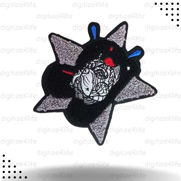 Dog on Gray Star Chenille Patch