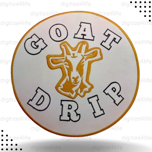 Goat Drip Logo Embroidered Patch