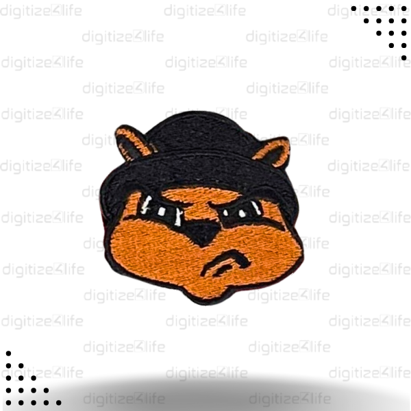 Angry Cartoon with Black Hat Embroidered Patch