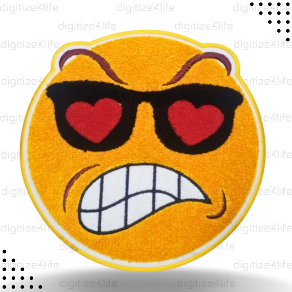 Angry Emoji Chenille Patch
