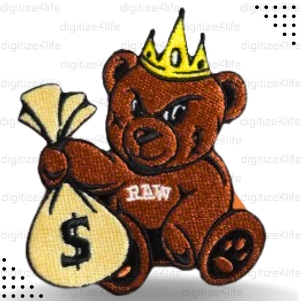Bear giving Cash Embroidered Patch