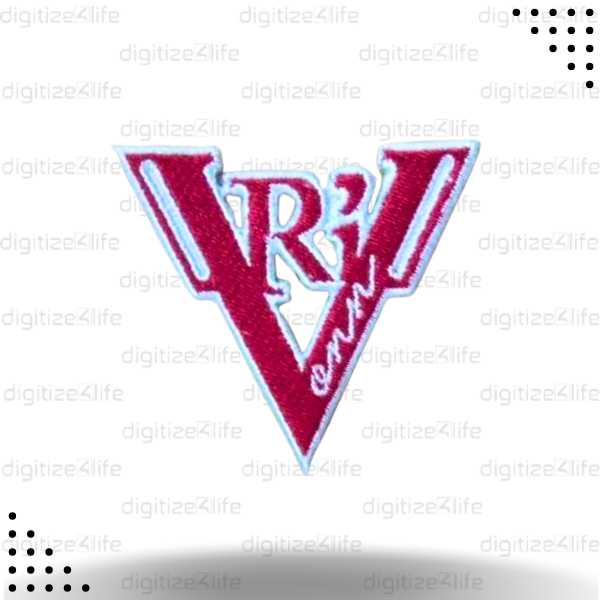 Red Letters VR Embroidered Patch